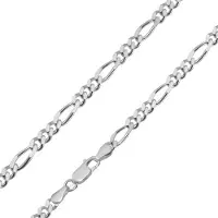 Trendor 85925 Halskette für Herren 925 Sterlingsilber Figaro-Kette