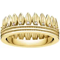 Thomas Sabo TR2282-414-14 Ring für Damen Krone Blätter goldfarben