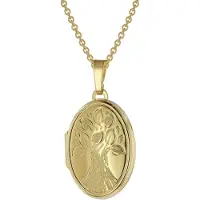 Trendor 39544 Medaillon mit Kette Gold plattiertes 925 Silber
