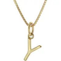 Trendor 15255-Y Damen-Kette mit Buchstabe Y Anhänger Gold auf Silber 925