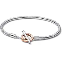 Pandora 582309C00 Damenarmband Logo T-Bar 925 Silber Zweifarbig