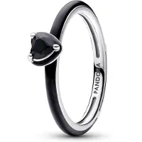 Pandora 193088C01 Damenring Silber Schwarzes Chakra Herz