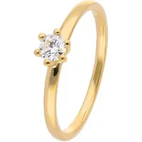 Trendor 15892 Diamantring für Frauen Gold 585/14K Brillant 0,21 ct