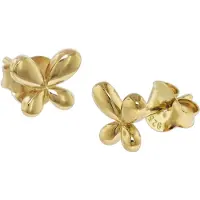 Trendor 08770 Damen-Ohrringe Silber 925 Goldplattiert Schmetterling Ohrstecker