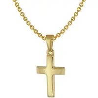 Trendor 75692 Kreuz Anhänger für Kinder Gold 333 + Halskette Silber vergoldet