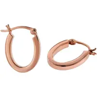 Trendor 08783 Ohrringe Silber 925 Roségold Plattiert Creolen 18 mm
