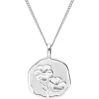 Trendor 68000-10 Halskette mit Monatsblume Oktober 925 Silber Rhodiniert