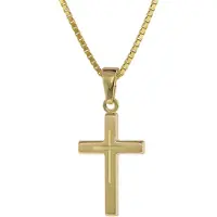 Trendor 75274 Kreuz-Anhänger Gold 333 8 Kt. + Goldplattierte Silber-Halskette