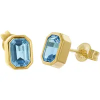 Trendor 68593 Damen-Ohrringe Gold auf 925 Silber Topas Royal Blue Ohrstecker