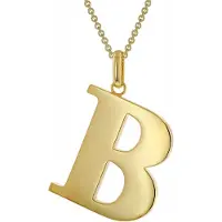Trendor 41790-B Damen-Kette mit Großem Buchstaben B 925 Silber mit Goldauflage