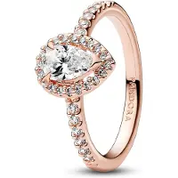Pandora 182835C01 Damenring Funkelnde Birne mit Heiligenschein Roséfarben