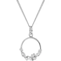 Trendor 68474 Schmuck-Anhänger Zirkonia 333 Weißgold mit Silberkette