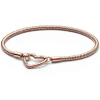 Pandora 582257C00 Damen-Armband mit Roségoldfarbenem Herz-Verschluss