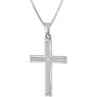 Trendor 68258 Herren-Halskette mit Kreuz 925 Silber 21 mm