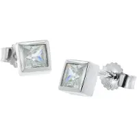 Trendor 68352 Ohrringe Silber 925 Ohrstecker Mit Synth. Zirkonias 4,9 mm