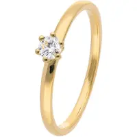 Trendor 15888 Damen-Diamantring 585/14K Gold Brillant 0,14 ct