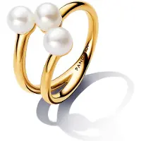 Pandora 163285C01 Damen-Ring mit Süßwasser-Zuchtperlen Goldfarben