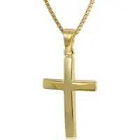 Trendor 35796 Kreuz Anhänger Gold 333 (8 Karat) mit goldplattierter Kette