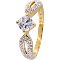 Trendor 68149 Damenring 333 Gelbgold mit Zirkonia