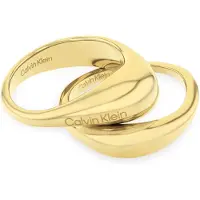 Calvin Klein 35000448 Damenring-Set Edelstahl Goldfarben Elongated Drops