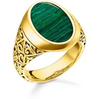 Thomas Sabo TR2242-140-6 Ring Siegelring Goldfarben / Grün