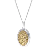 Trendor 68504 Damen-Kette mit Medaillon aus 925 Silber Bicolor