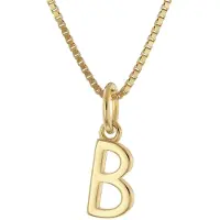 Trendor 15255-B Damen-Kette mit Buchstabe B Anhänger Gold auf Silber 925