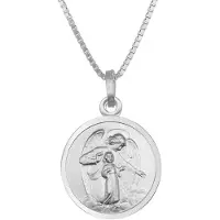 Trendor 41472 Halskette mit Schutzengel-Anhänger Ø 18 mm 925 Silber