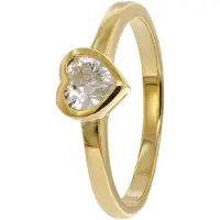 Trendor 41558 Damenring Gold 333/8K mit Zirkonia Herz