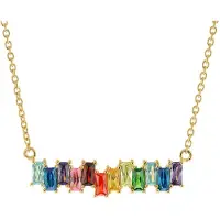 Trendor 41671 Damen-Kette 925 Silber Vergoldet Zirkonia Collier