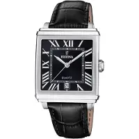 Festina Herren Uhr Fashion Leder Armbanduhr schwarz UF20681/3
