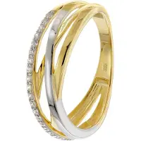Trendor 68448 Damenring Gold 333/8K Bicolor mit Zirkonias