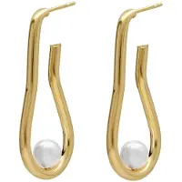 Victoria Cruz A4773-00DT Damen-Ohrringe Ohrhänger Milan Goldfarben mit Perlen