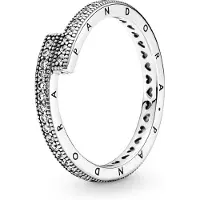 Pandora 199491C01 Damenring Silber Funkelnder Überlappender Ring