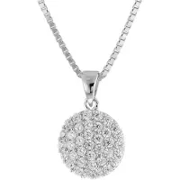 Trendor 41674 Damen-Kette Silber 925 Collier mit Zirkonia-Anhänger