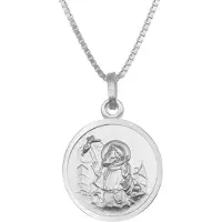 Trendor 41456 Halskette mit Franziskus Anhänger Ø 16 mm 925 Silber
