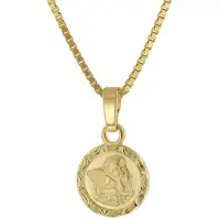 Trendor 41162 Engel-Anhänger Gold 333 mit vergoldeter Silber-Kette für Kinder