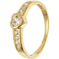Trendor 68406 Damenring Herz Zirkonias Gold 333/8K