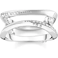Thomas Sabo TR2382-051-14 Damen-Silberring Welle mit Weißen Steinen