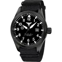 KHS AIRBSABLA.NB Herren-Automatikuhr Airleader Schwarz
