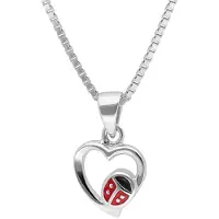 Trendor 41677 Mädchen-Halskette mit Herz-Anhänger Silber 925 Collier