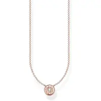 Thomas Sabo KE1881-416-14-45v Damen-Kette Kreis mit Weißem Stein Roségoldfarben