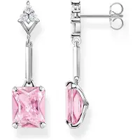 Thomas Sabo H2177-051-9 Silber-Ohrhänger für Damen Pinkfarbener Stein