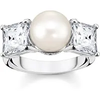 Thomas Sabo TR2408-167-14 Damen-Ring Perle und Weiße Steine Silber