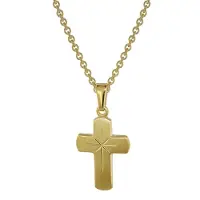 Trendor 48610 Kreuz für Kinder Gold 333 mit goldplattierter Silberkette