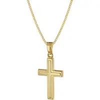 Trendor 68420 Kreuz-Anhänger Gold 333 mit goldplattierter Silberkette