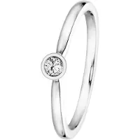 Trendor 532477 Diamantring 585 Weißgold mit Brillant 0,05 ct Verlobungsring