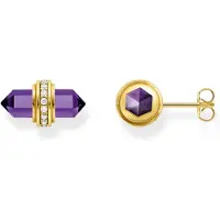 Thomas Sabo H2281-414-13 Damen-Ohrringe mit violettem Kristall Goldfarben