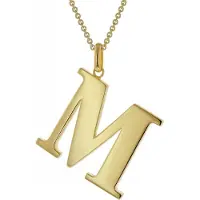 Trendor 41790-M Damen-Kette mit Großem Buchstaben M 925 Silber mit Goldauflage