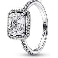 Pandora 192391C01 Damen-Ring Silber Rechteckiger Funkelnder Heiligenschein